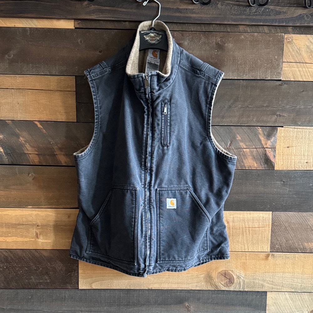 Carhartt Men's Dark Navy Blue Sherpa-Lined Work Vest